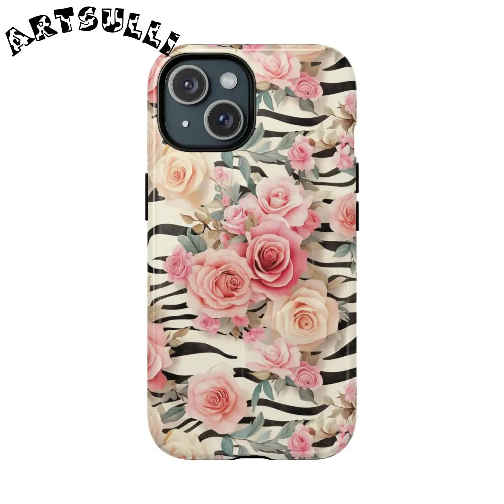 JAKKOUTTHEBXX Pink Floral Zebra MagSafe iPhone Case 2025