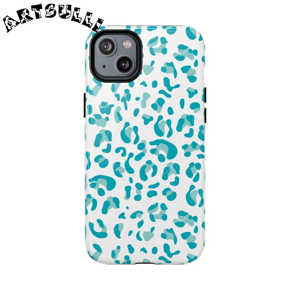 JAKKOUTTHEBXX Teal Leopard Print MagSafe Case 2025