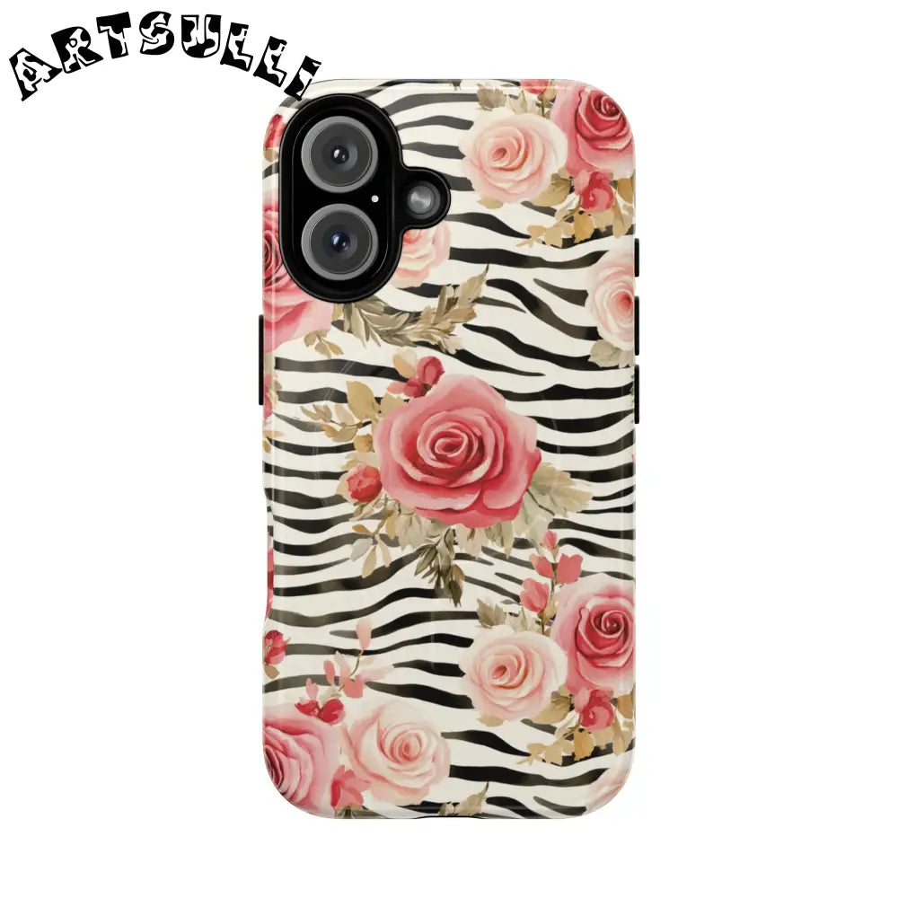 JAKKOUTTHEBXX Pink Floral Zebra MagSafe Phone Case 2025