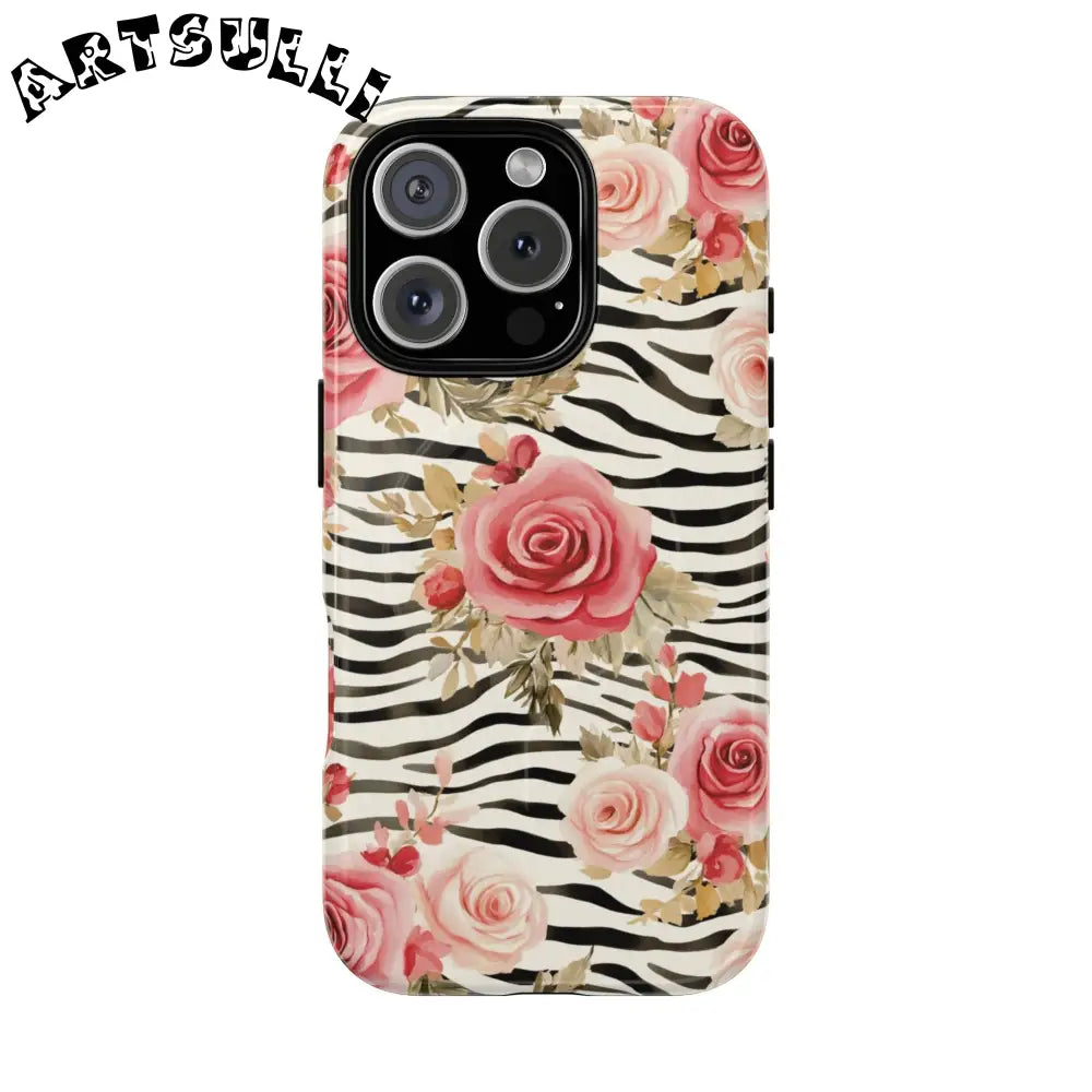 JAKKOUTTHEBXX Pink Floral Zebra MagSafe Phone Case 2025