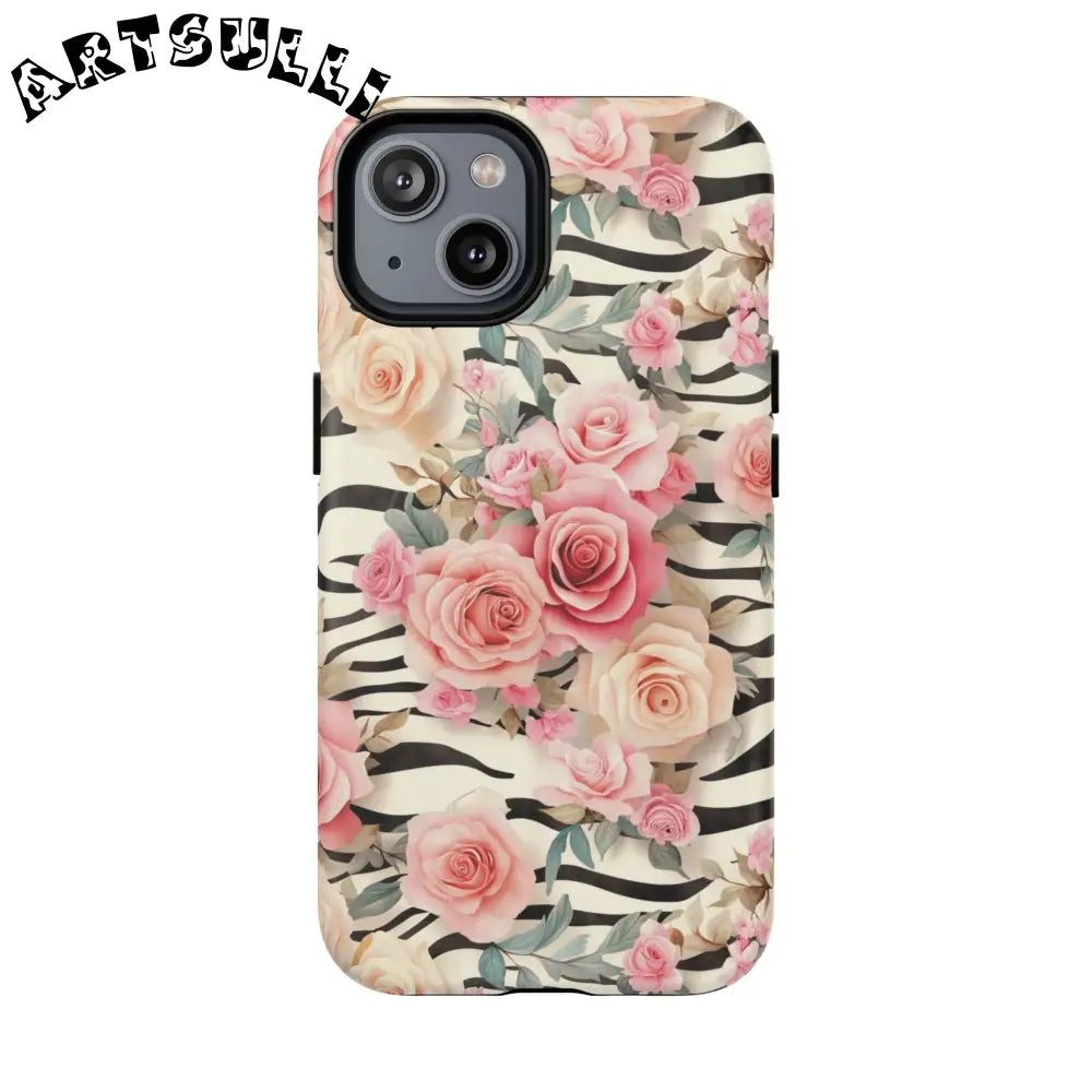 JAKKOUTTHEBXX Pink Floral Zebra MagSafe iPhone Case 2025
