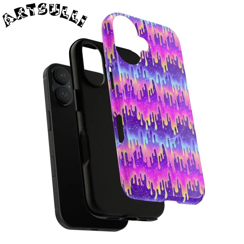 JAKKOUTTHEBXX Purple and Pink Galaxy Drip MagSafe Case 2025