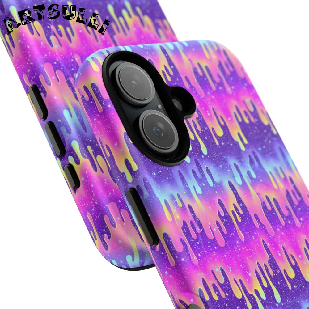 JAKKOUTTHEBXX Purple and Pink Galaxy Drip MagSafe Case 2025