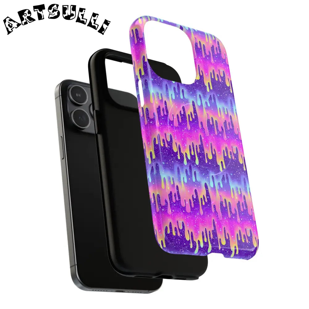 JAKKOUTTHEBXX Purple and Pink Galaxy Drip MagSafe Case 2025