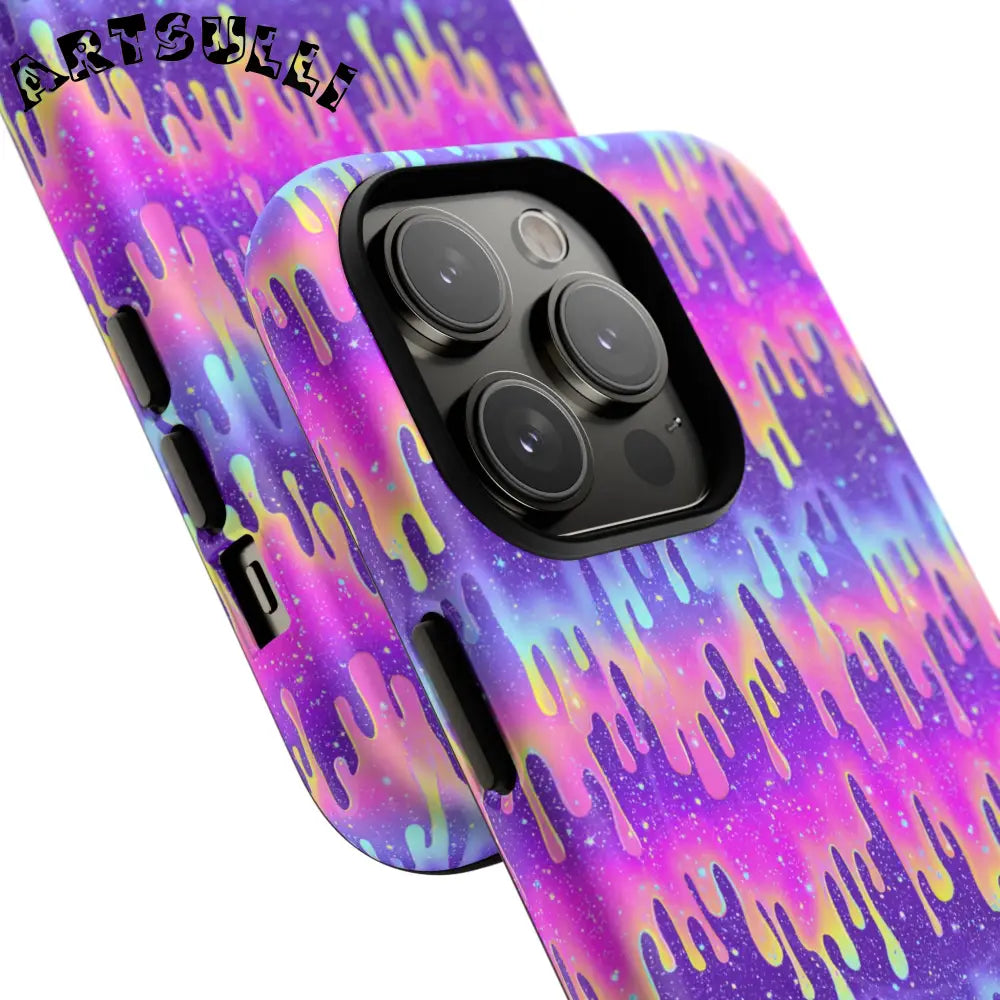JAKKOUTTHEBXX Purple and Pink Galaxy Drip MagSafe Case 2025