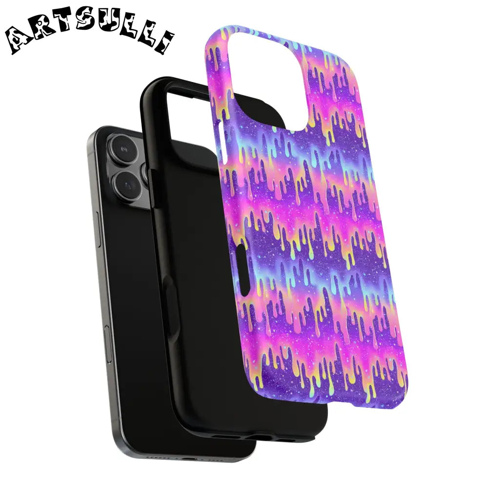 JAKKOUTTHEBXX Purple and Pink Galaxy Drip MagSafe Case 2025