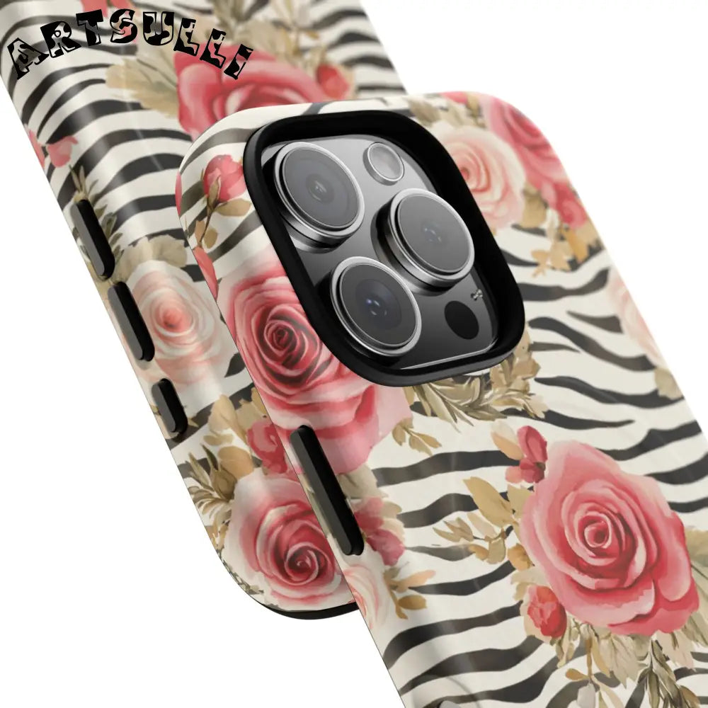 JAKKOUTTHEBXX Pink Floral Zebra MagSafe Phone Case 2025