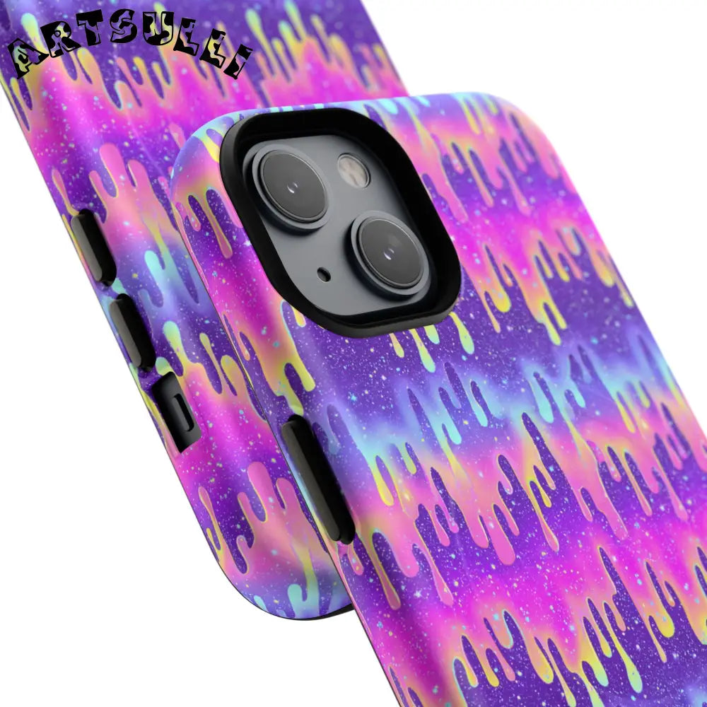 JAKKOUTTHEBXX Purple and Pink Galaxy Drip MagSafe Case 2025