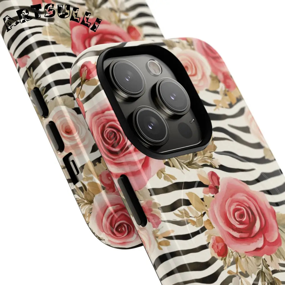 JAKKOUTTHEBXX Pink Floral Zebra MagSafe Phone Case 2025