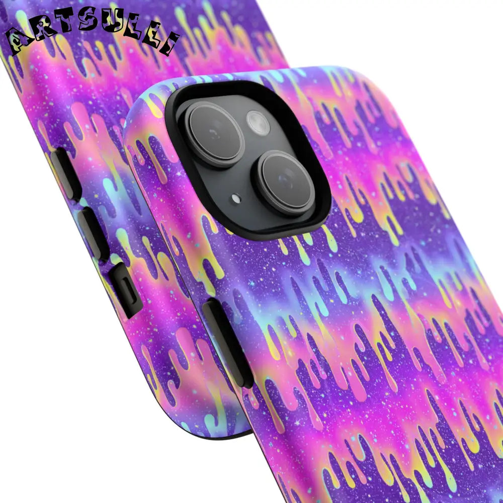 JAKKOUTTHEBXX Purple and Pink Galaxy Drip MagSafe Case 2025