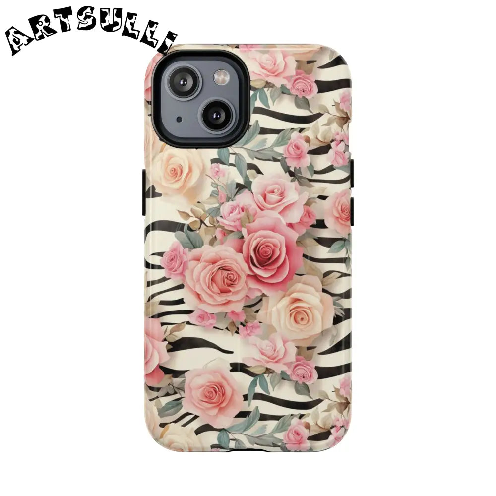 JAKKOUTTHEBXX Pink Floral Zebra MagSafe iPhone Case 2025