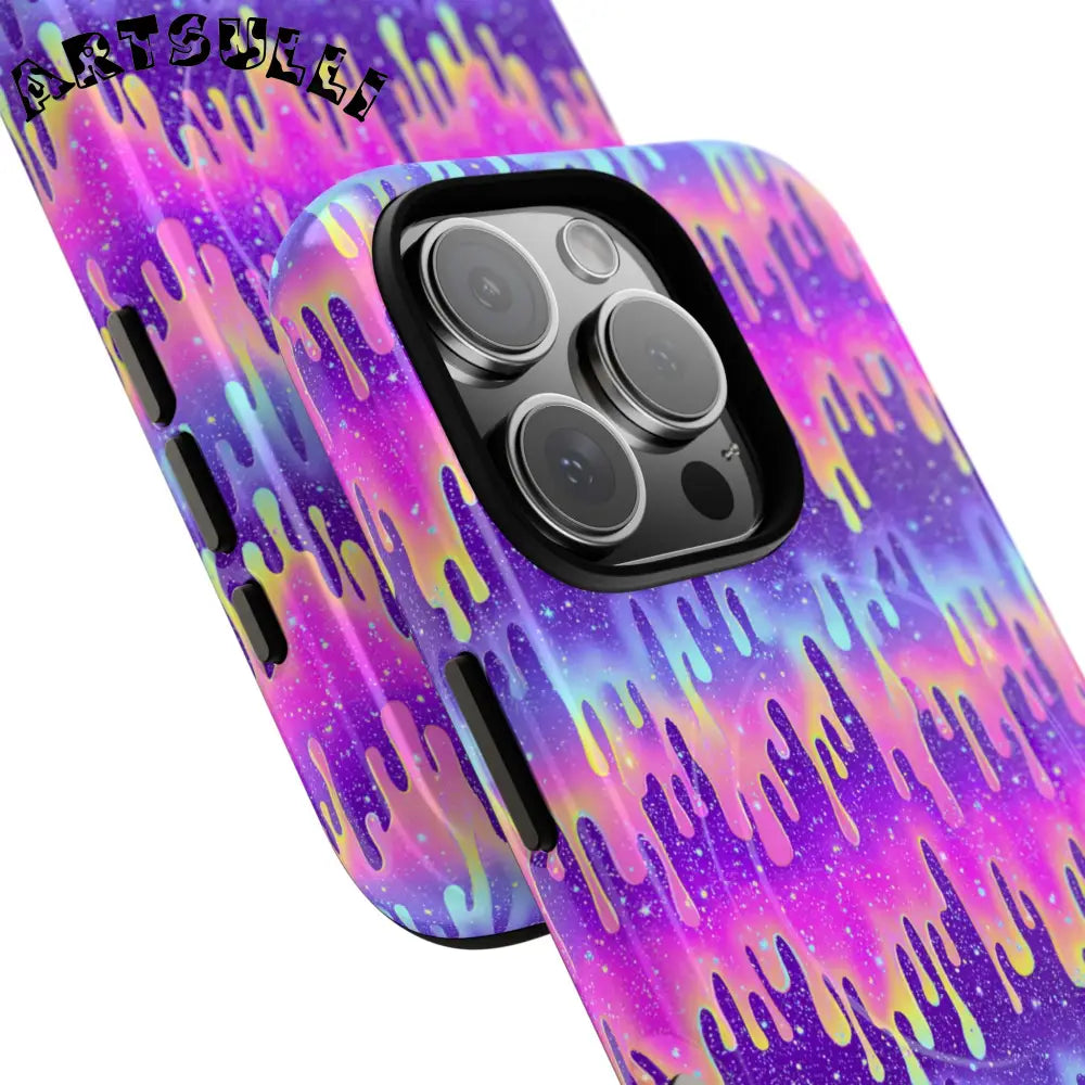JAKKOUTTHEBXX Purple and Pink Galaxy Drip MagSafe Case 2025