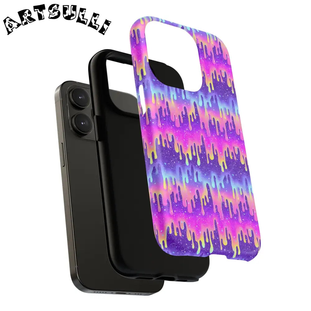 JAKKOUTTHEBXX Purple and Pink Galaxy Drip MagSafe Case 2025