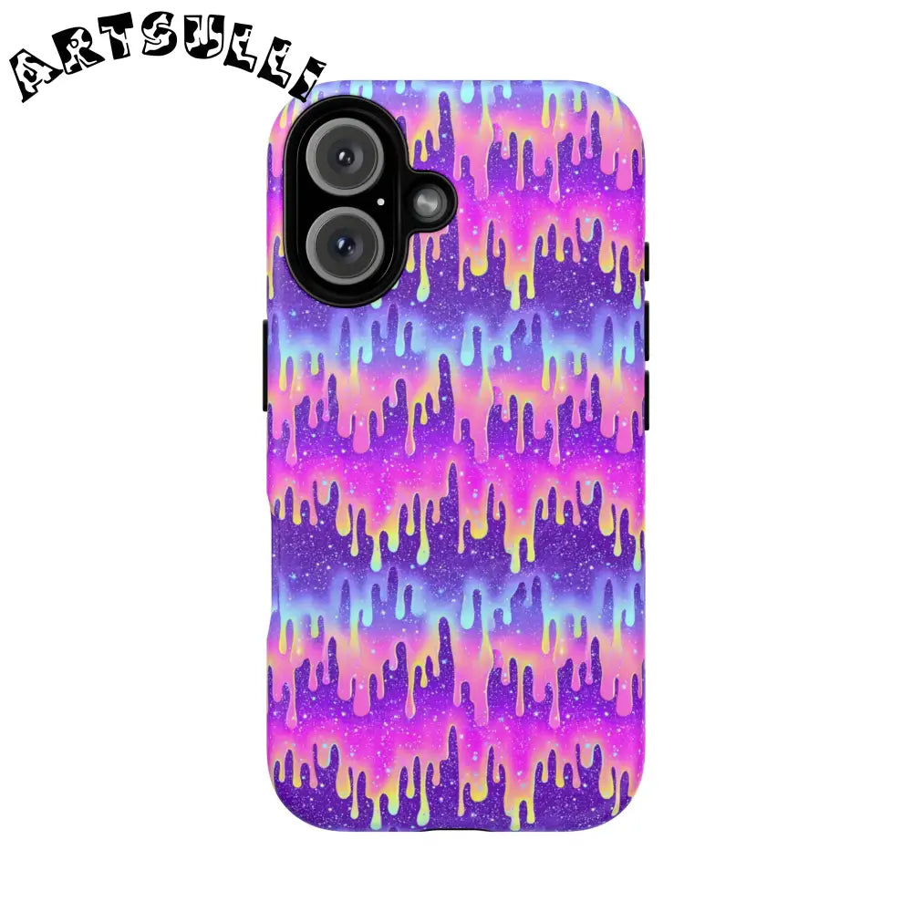 JAKKOUTTHEBXX Purple and Pink Galaxy Drip MagSafe Case 2025