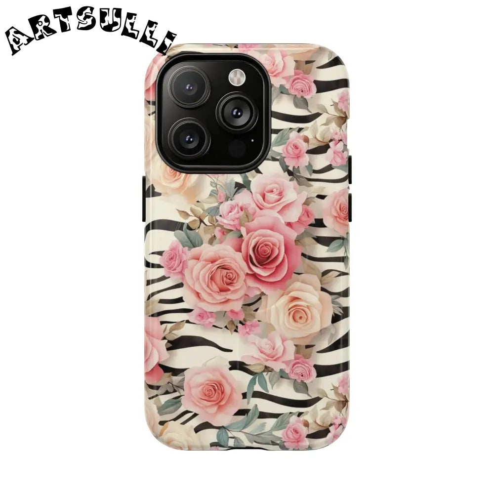JAKKOUTTHEBXX Pink Floral Zebra MagSafe iPhone Case 2025