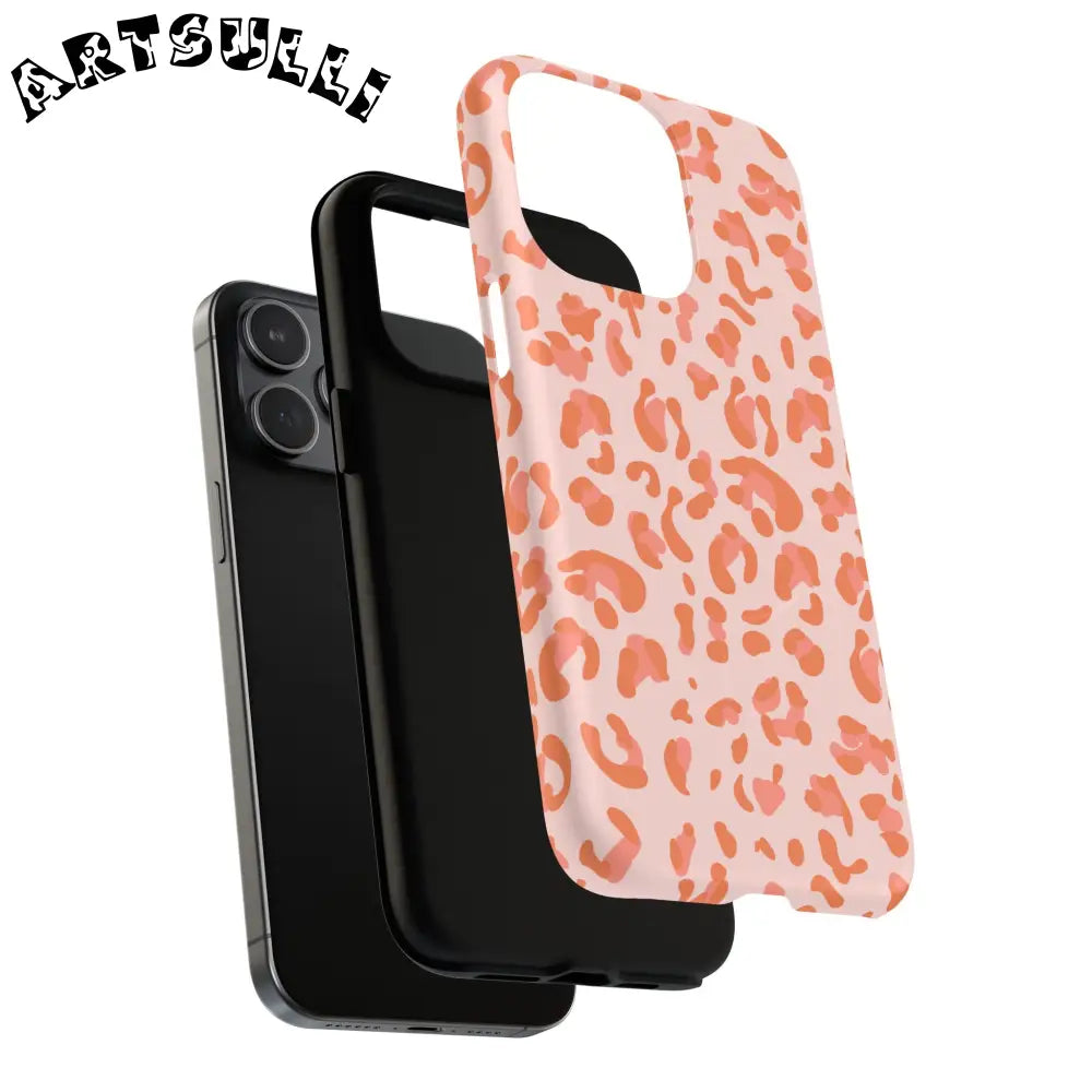 JAKKOUTTHEBXX Pink and Orange Leopard MagSafe iPhone Case 2025