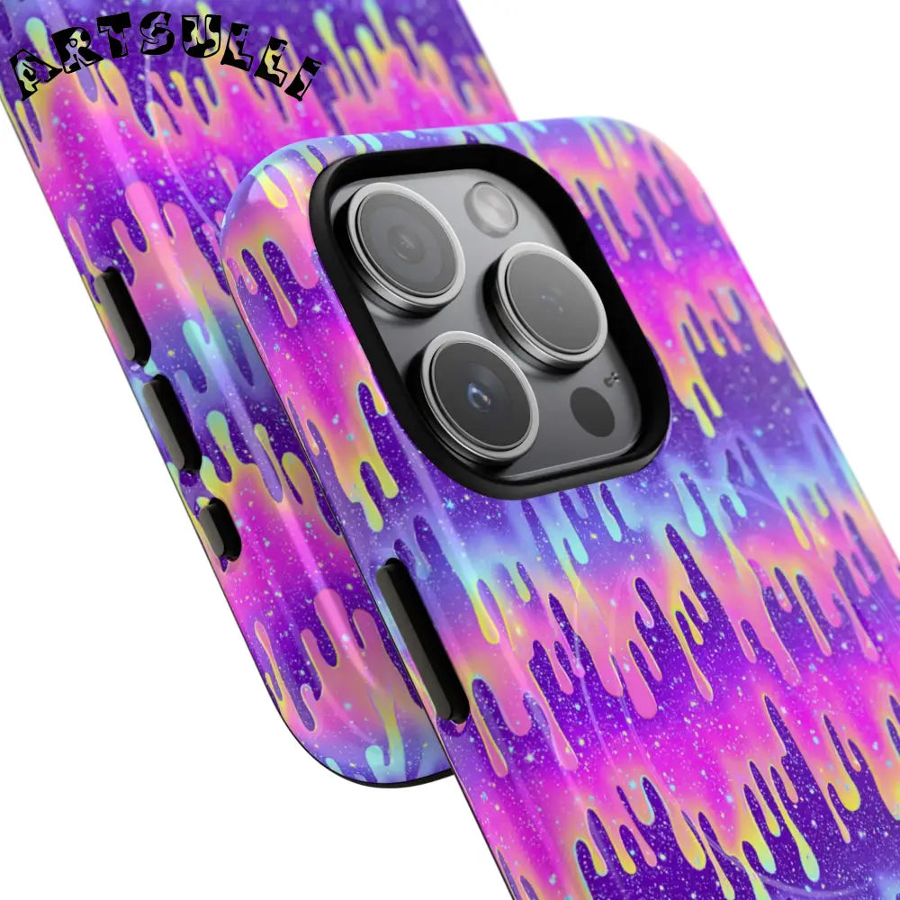 JAKKOUTTHEBXX Purple and Pink Galaxy Drip MagSafe Case 2025