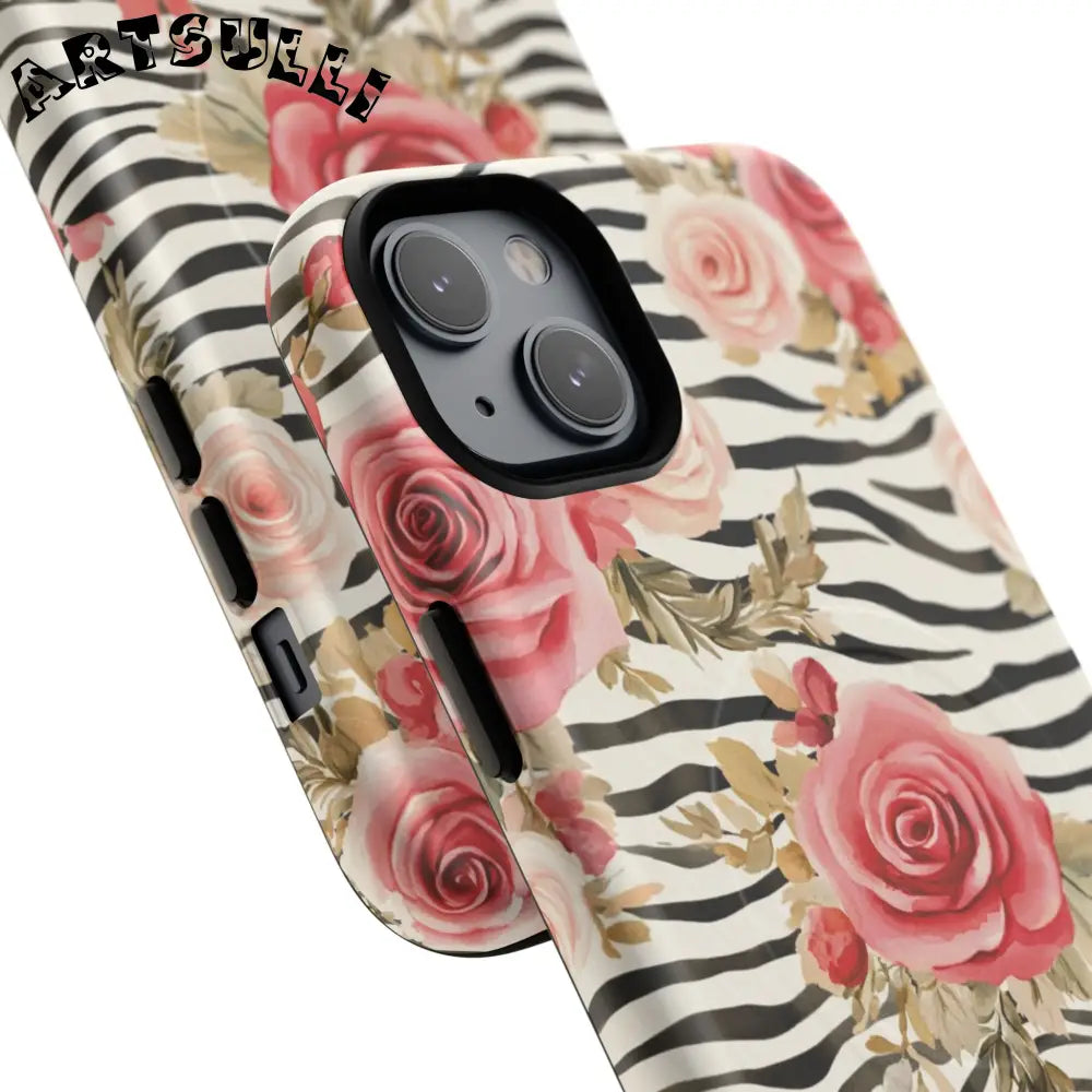 JAKKOUTTHEBXX Pink Floral Zebra MagSafe Phone Case 2025