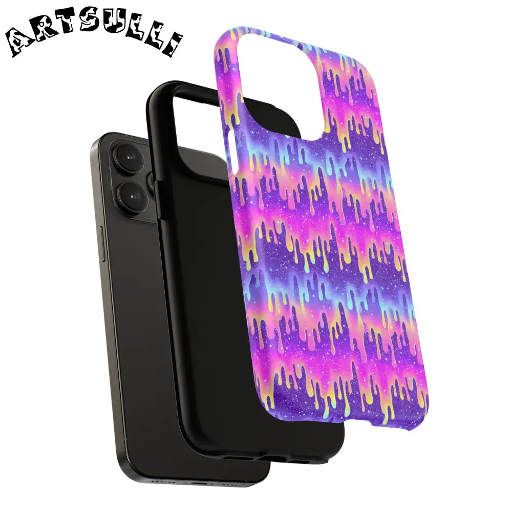 JAKKOUTTHEBXX Purple and Pink Galaxy Drip MagSafe Case 2025