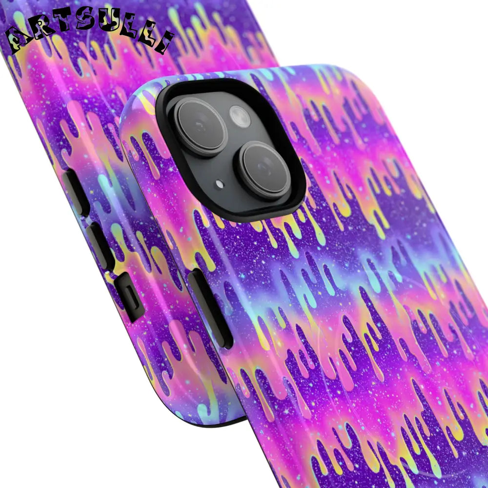 JAKKOUTTHEBXX Purple and Pink Galaxy Drip MagSafe Case 2025