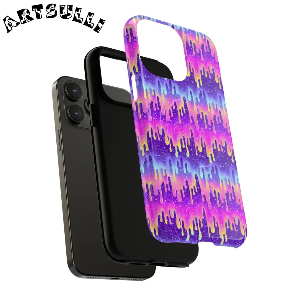 JAKKOUTTHEBXX Purple and Pink Galaxy Drip MagSafe Case 2025