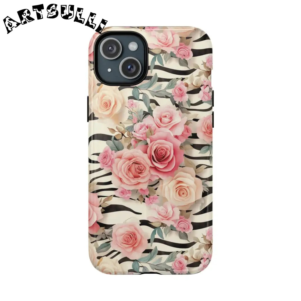 JAKKOUTTHEBXX Pink Floral Zebra MagSafe iPhone Case 2025