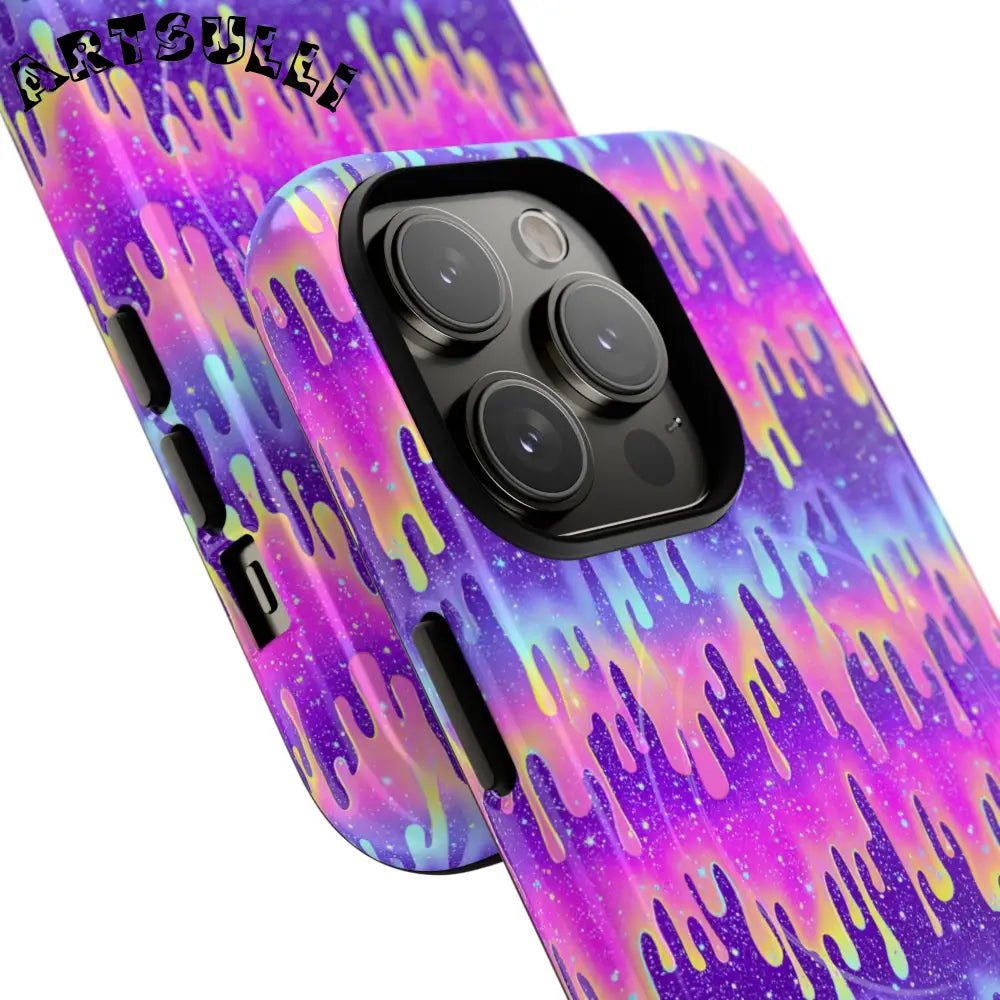 JAKKOUTTHEBXX Purple and Pink Galaxy Drip MagSafe Case 2025