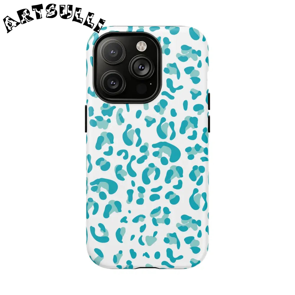JAKKOUTTHEBXX Teal Leopard Print MagSafe Case 2025
