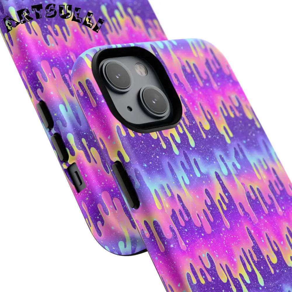 JAKKOUTTHEBXX Purple and Pink Galaxy Drip MagSafe Case 2025