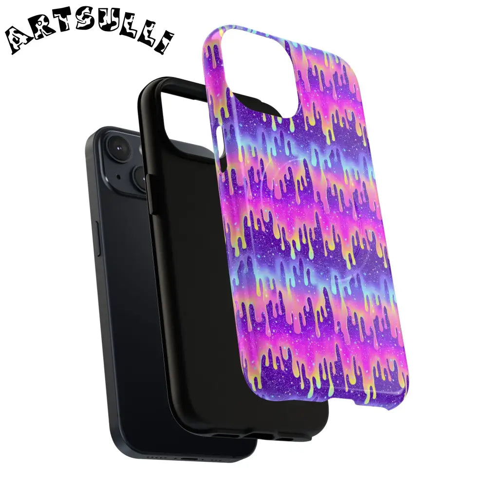 JAKKOUTTHEBXX Purple and Pink Galaxy Drip MagSafe Case 2025