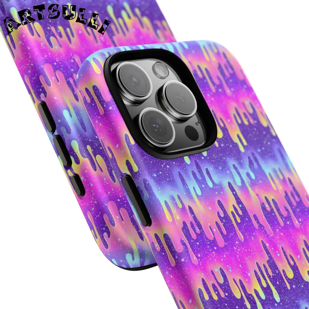 JAKKOUTTHEBXX Purple and Pink Galaxy Drip MagSafe Case 2025