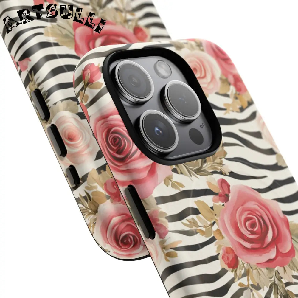JAKKOUTTHEBXX Pink Floral Zebra MagSafe Phone Case 2025