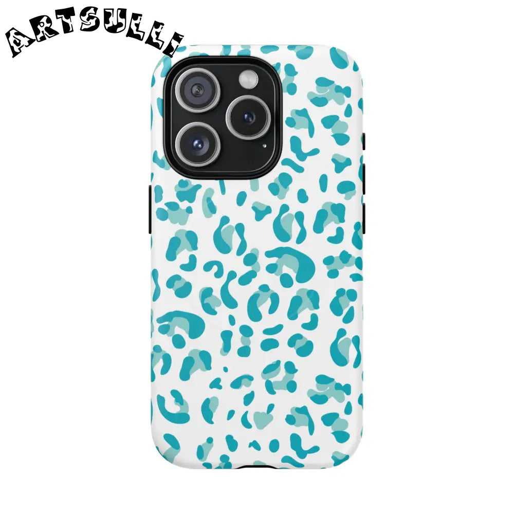 JAKKOUTTHEBXX Teal Leopard Print MagSafe Case 2025