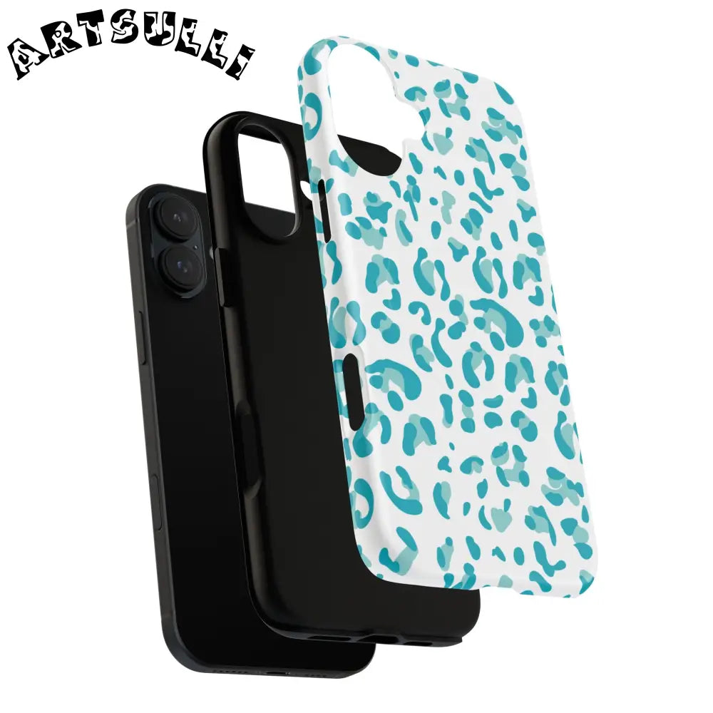 JAKKOUTTHEBXX Teal Leopard Print MagSafe Case 2025