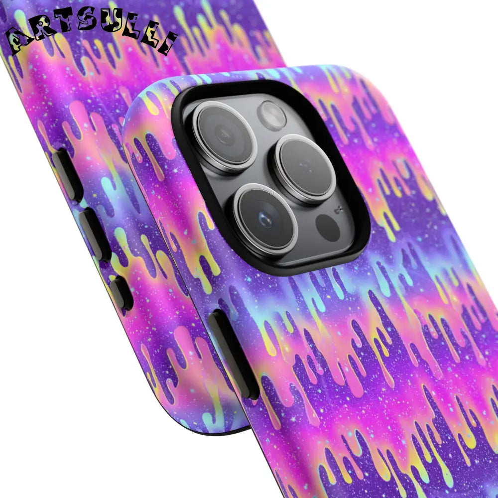 JAKKOUTTHEBXX Purple and Pink Galaxy Drip MagSafe Case 2025