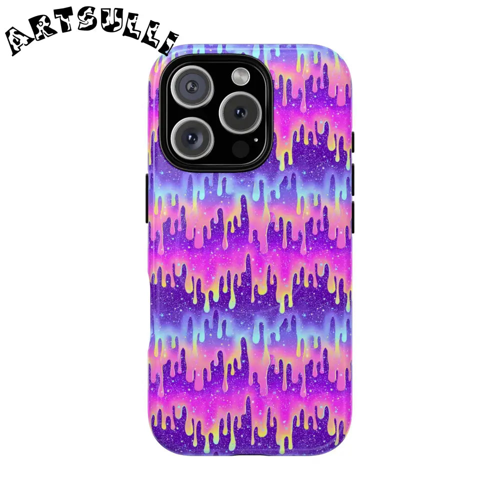 JAKKOUTTHEBXX Purple and Pink Galaxy Drip MagSafe Case 2025