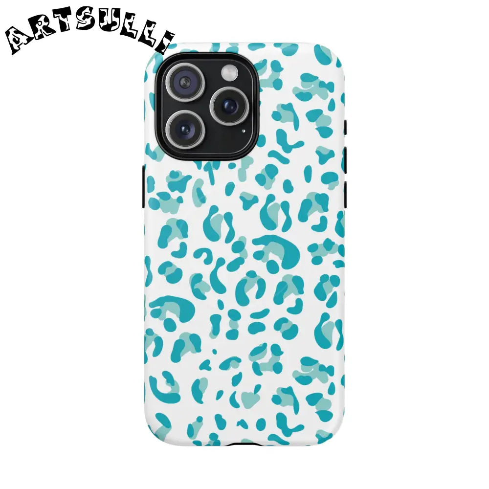 JAKKOUTTHEBXX Teal Leopard Print MagSafe Case 2025