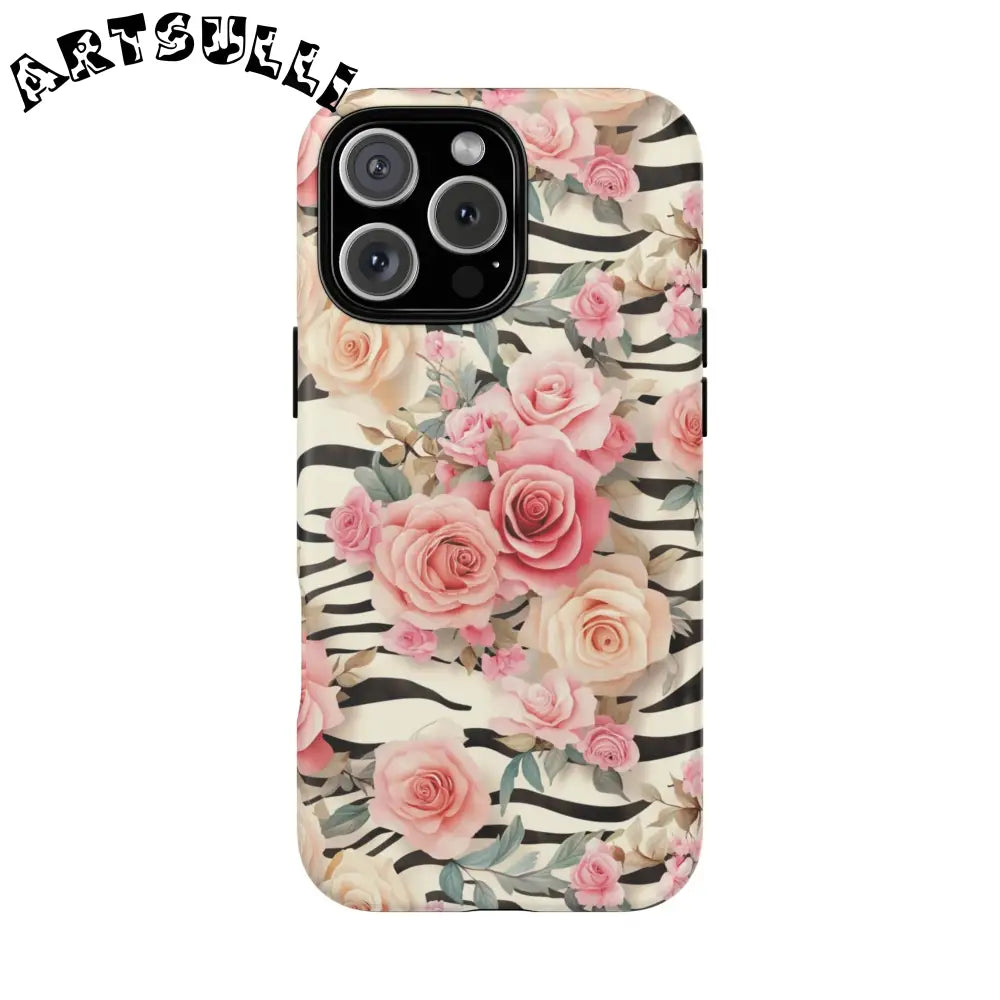 JAKKOUTTHEBXX Pink Floral Zebra MagSafe iPhone Case 2025