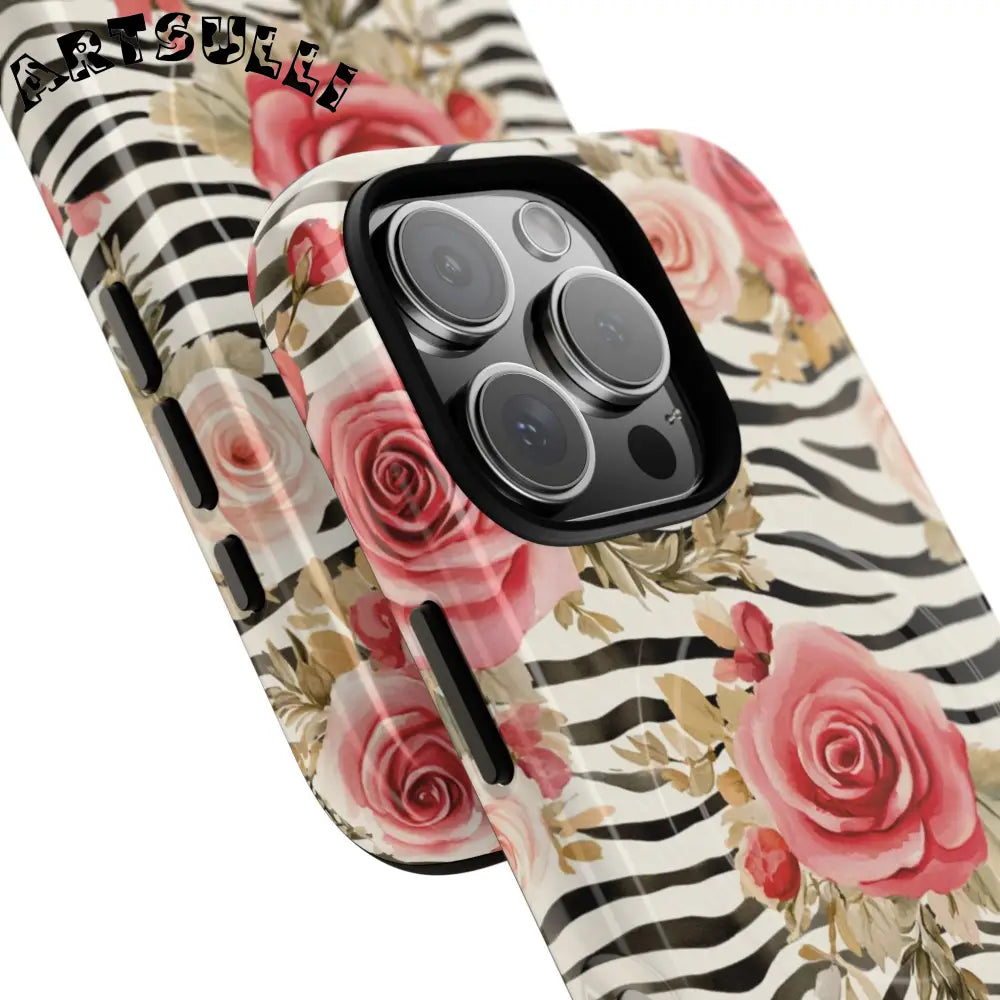 JAKKOUTTHEBXX Pink Floral Zebra MagSafe Phone Case 2025