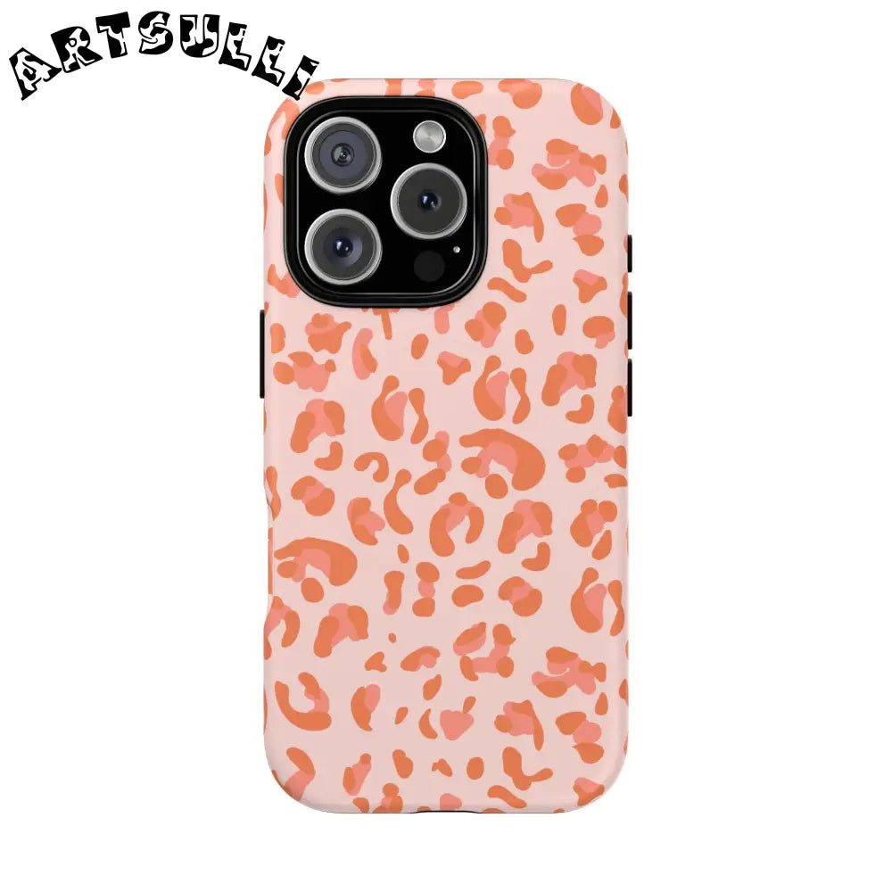 JAKKOUTTHEBXX Pink and Orange Leopard MagSafe iPhone Case 2025