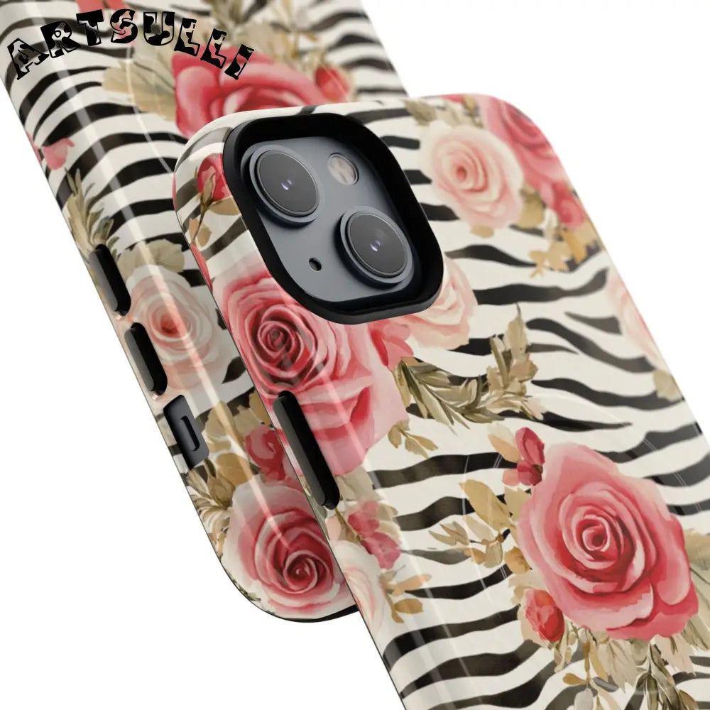 JAKKOUTTHEBXX Pink Floral Zebra MagSafe Phone Case 2025
