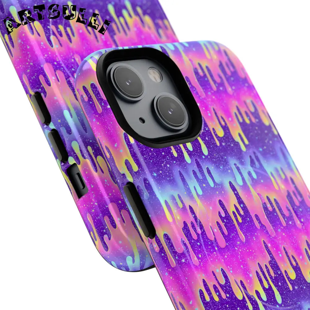 JAKKOUTTHEBXX Purple and Pink Galaxy Drip MagSafe Case 2025
