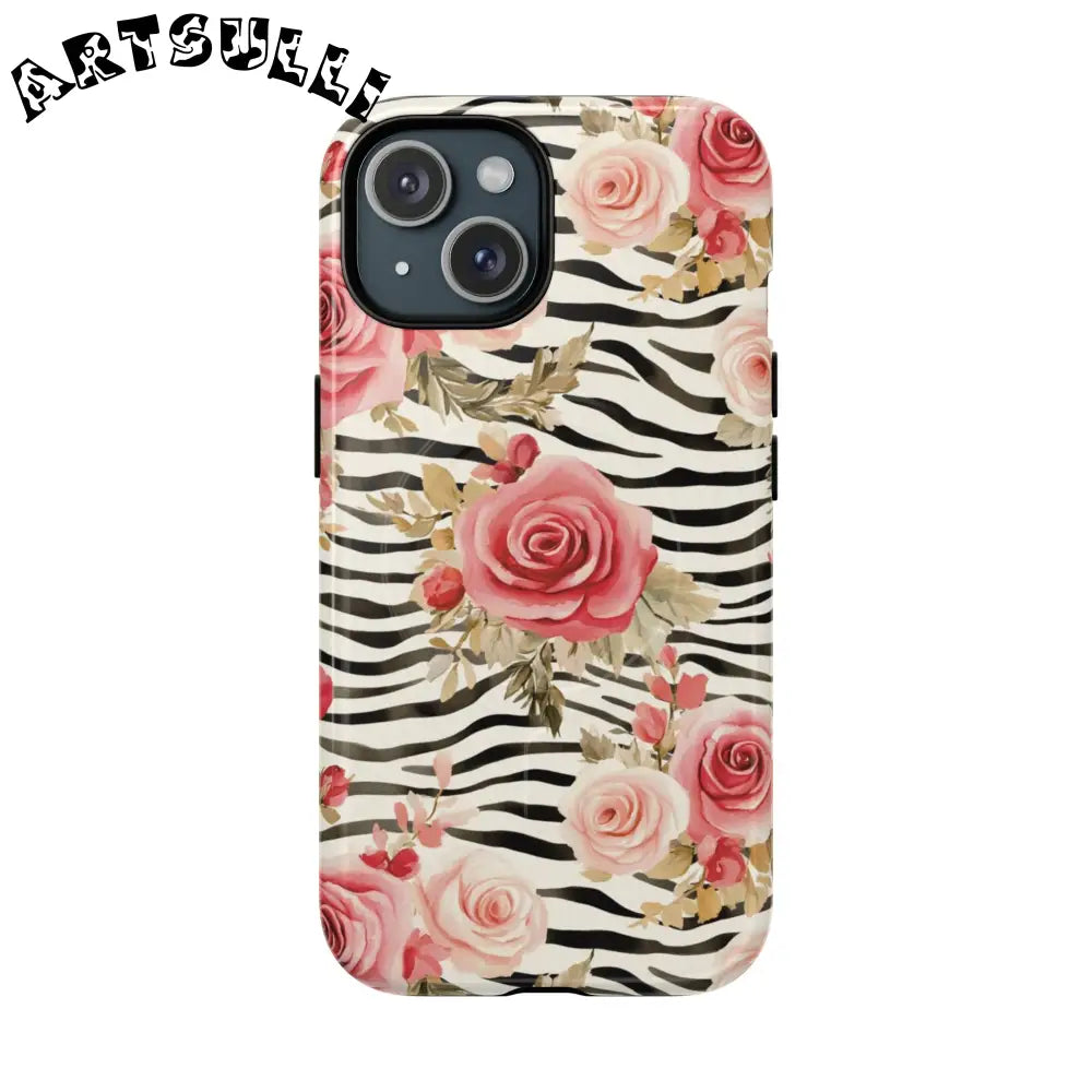 JAKKOUTTHEBXX Pink Floral Zebra MagSafe Phone Case 2025