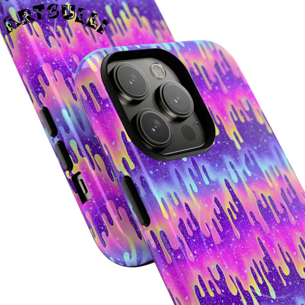 JAKKOUTTHEBXX Purple and Pink Galaxy Drip MagSafe Case 2025