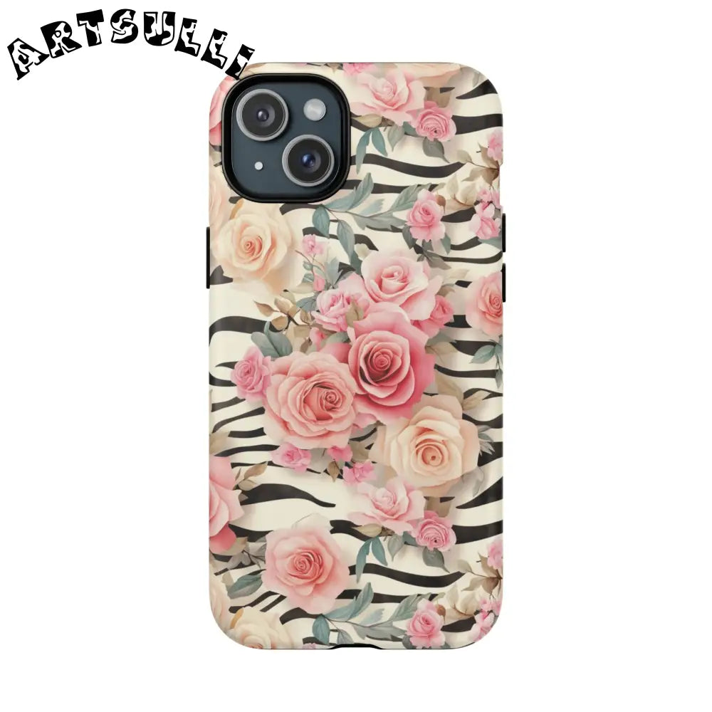 JAKKOUTTHEBXX Pink Floral Zebra MagSafe iPhone Case 2025