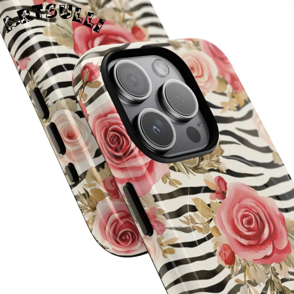 JAKKOUTTHEBXX Pink Floral Zebra MagSafe Phone Case 2025