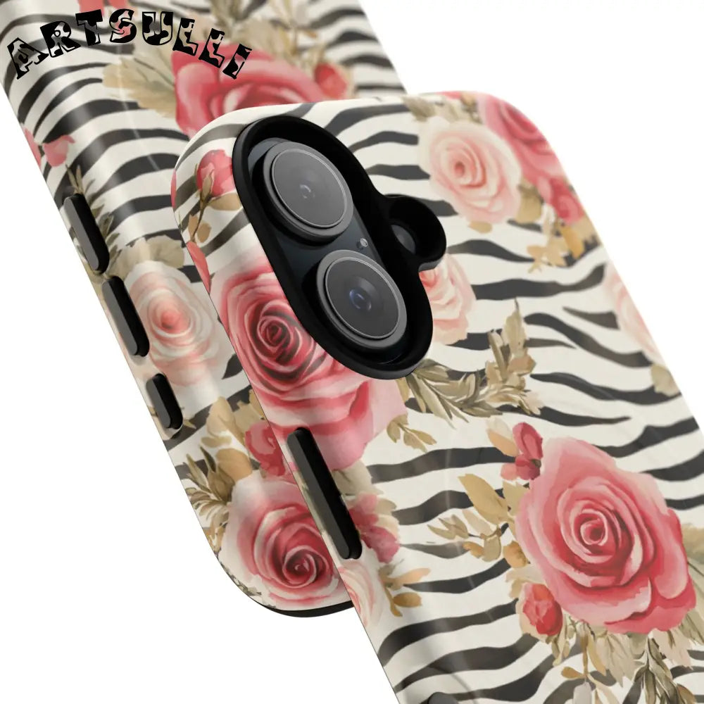 JAKKOUTTHEBXX Pink Floral Zebra MagSafe Phone Case 2025