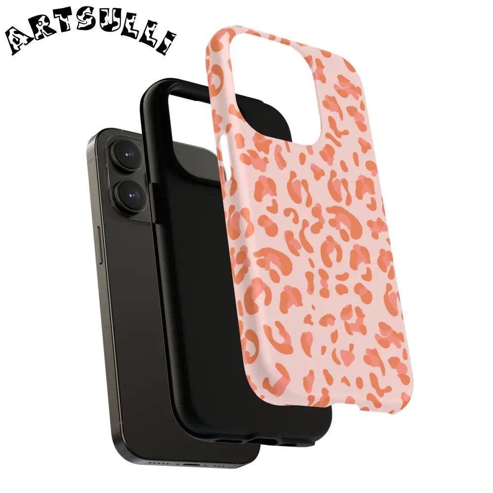 JAKKOUTTHEBXX Pink and Orange Leopard MagSafe iPhone Case 2025