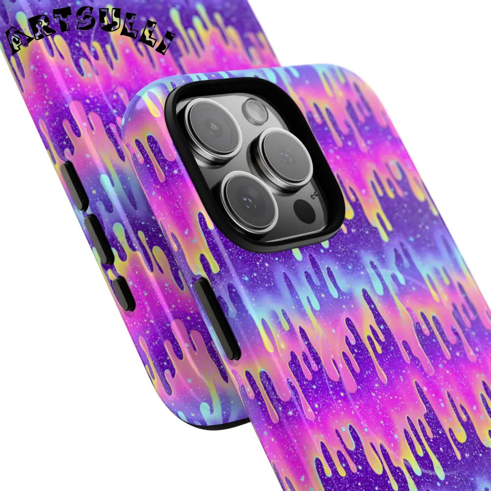 JAKKOUTTHEBXX Purple and Pink Galaxy Drip MagSafe Case 2025