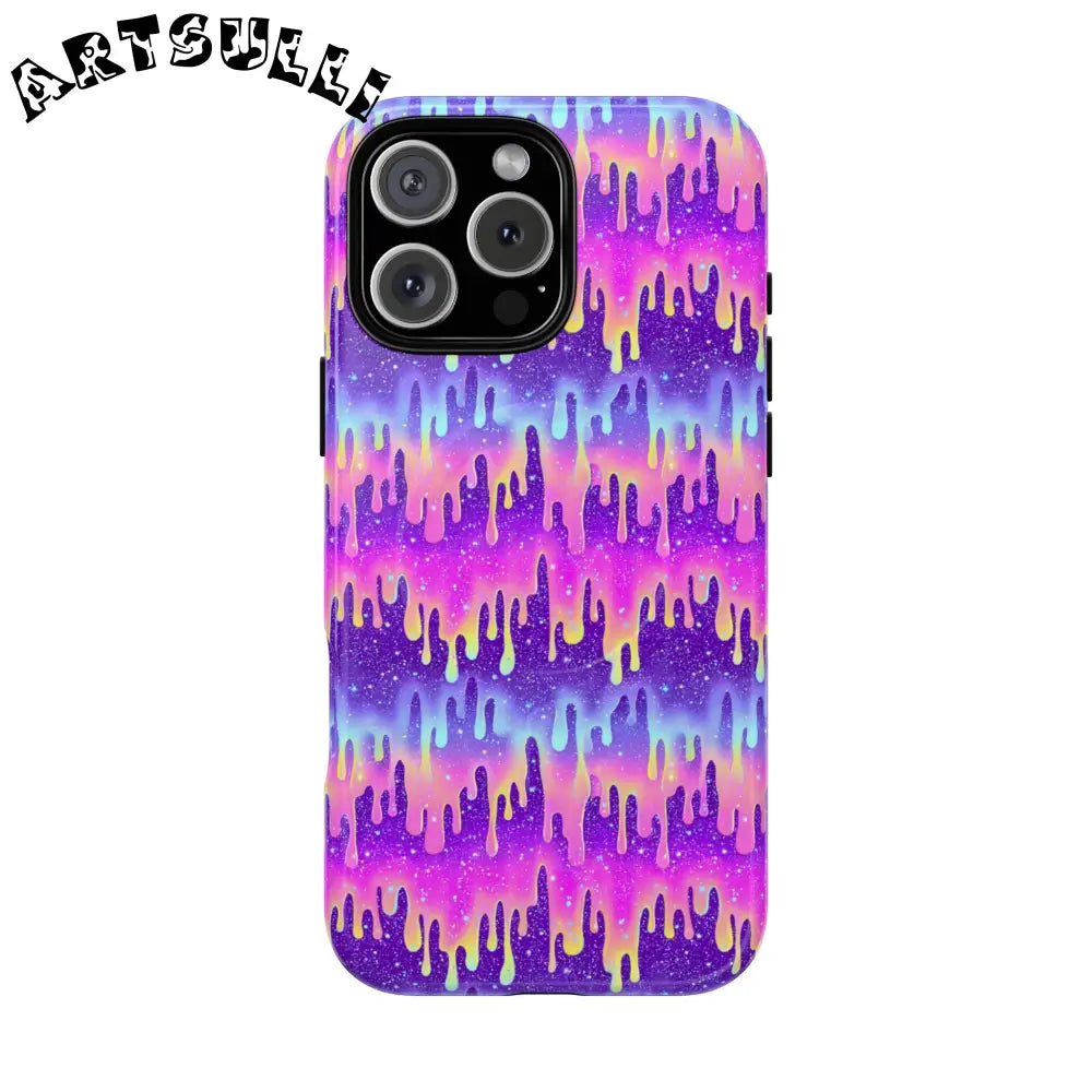 JAKKOUTTHEBXX Purple and Pink Galaxy Drip MagSafe Case 2025